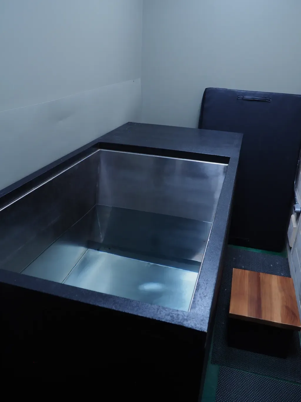 Private cold plunge inside the Sauna Culture Charlotte exclusive-use suite