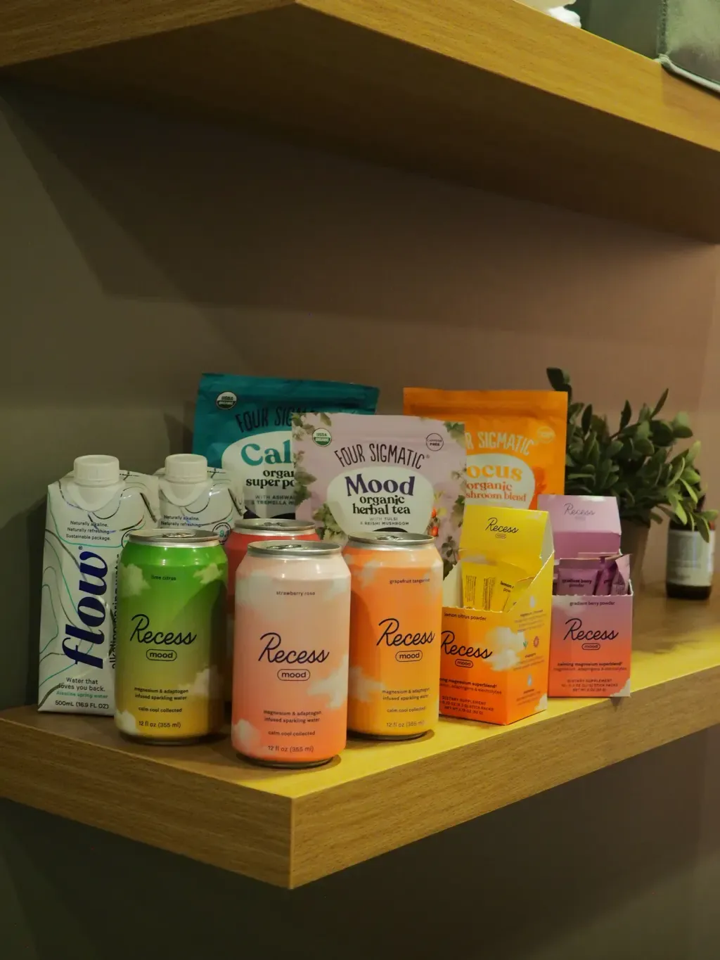 Aesop body care and amenities on the lounge shelf at Sauna Culture Charlotte